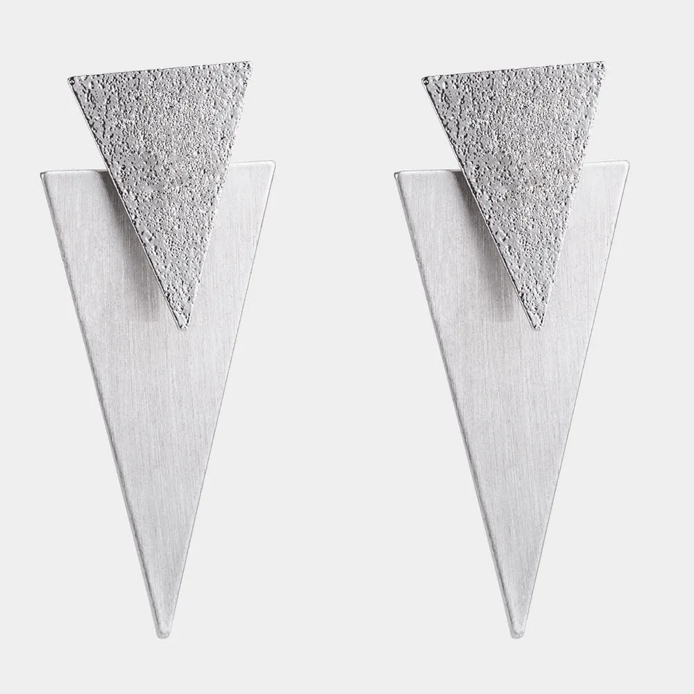 Fashion Exaggerated Geometric Earrings High-end Big Three-dimensional Triangle Long Earrings Personalized Earrings Accessories